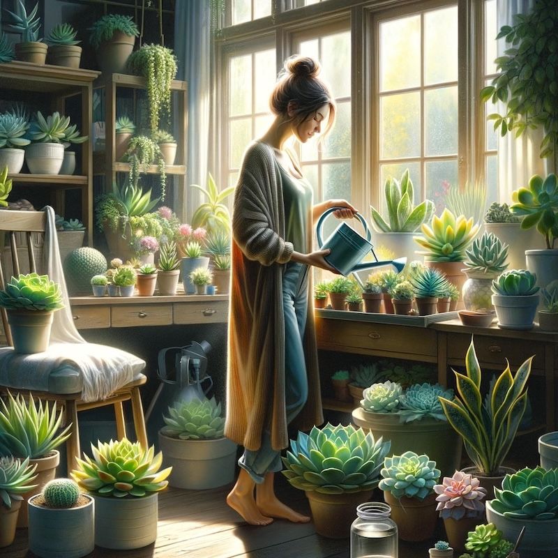 Woman Growing Succulents For Sale Woman Growing Succulents For Sale