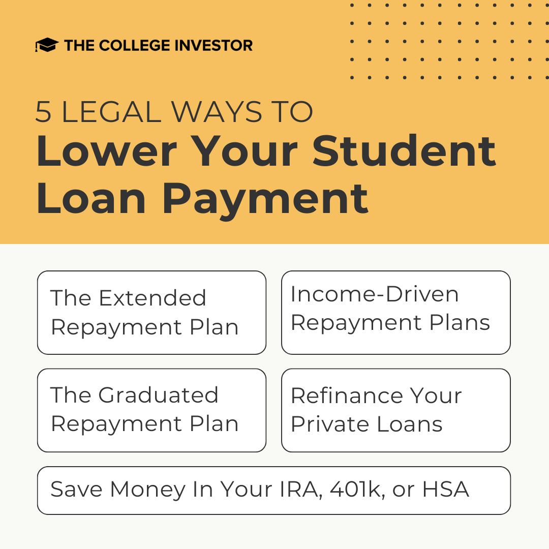 5 Legal Ways To Lower Your Student Loan Payment 5 Legal Ways To Lower Your Student Loan Payment