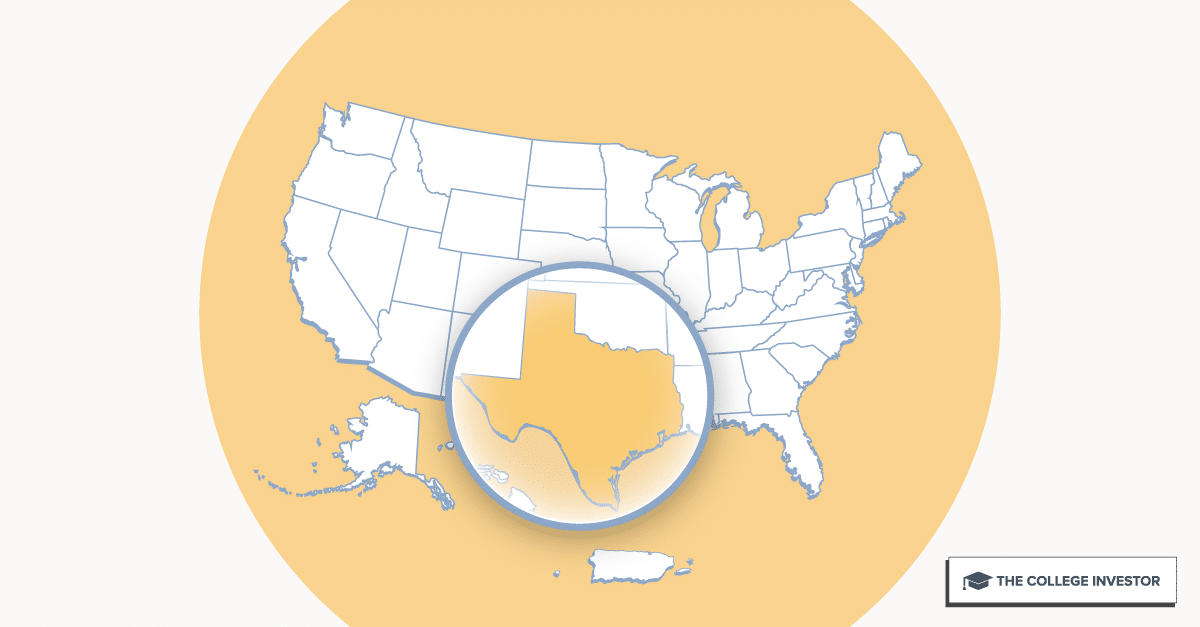 CollegeInvestor_1200x627_Infographic_ 50 + 2 Individual State Call Outs_Texas Texas Student Loan And Financial Aid Programs