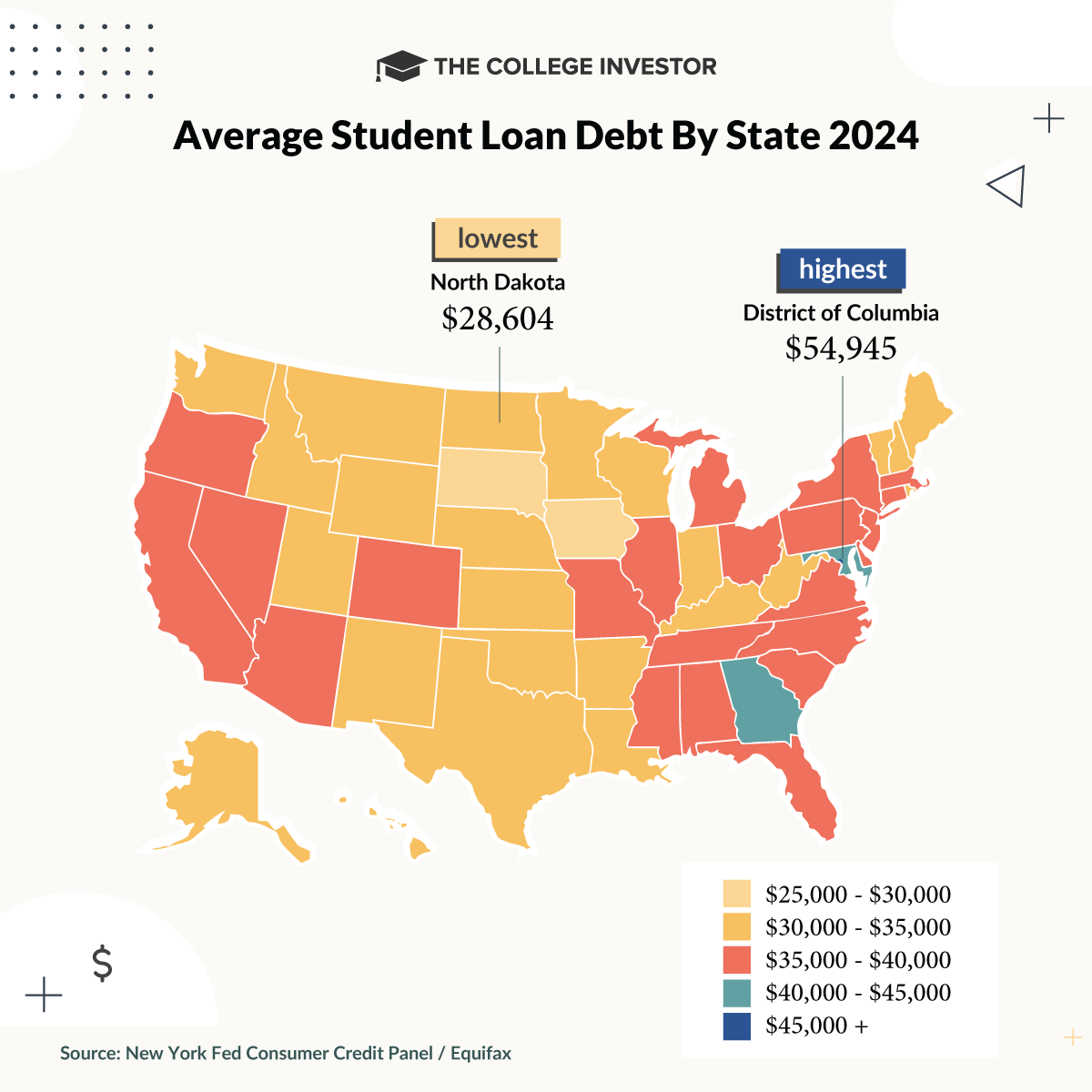 CollegeInvestor_1200x628_Infographic--Average-Student-Loan-Debt-By-State-2024_Final Student Loan Debt By State In 2024