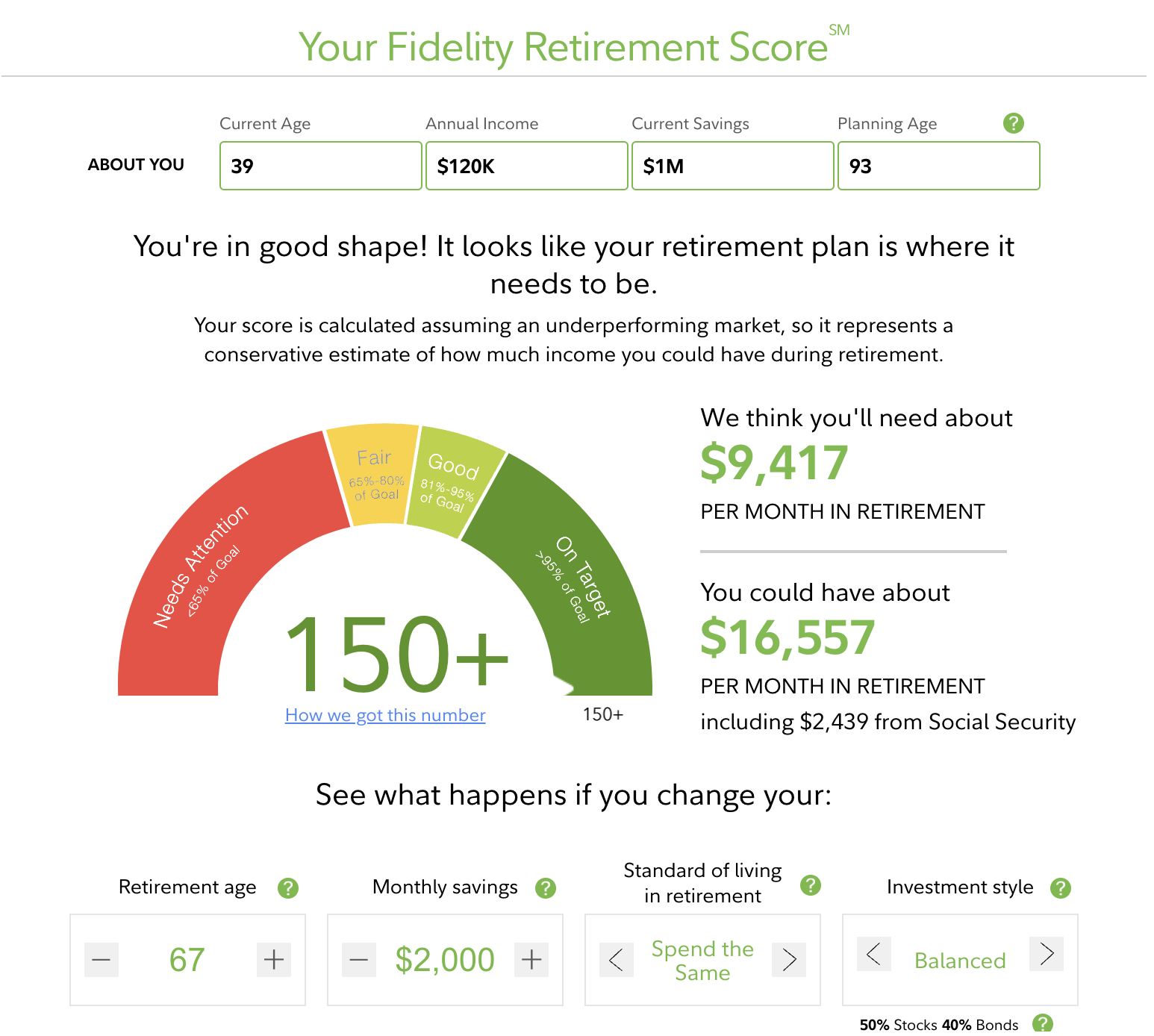 Fidelity Retirement Score Fidelity retirement score screenshot