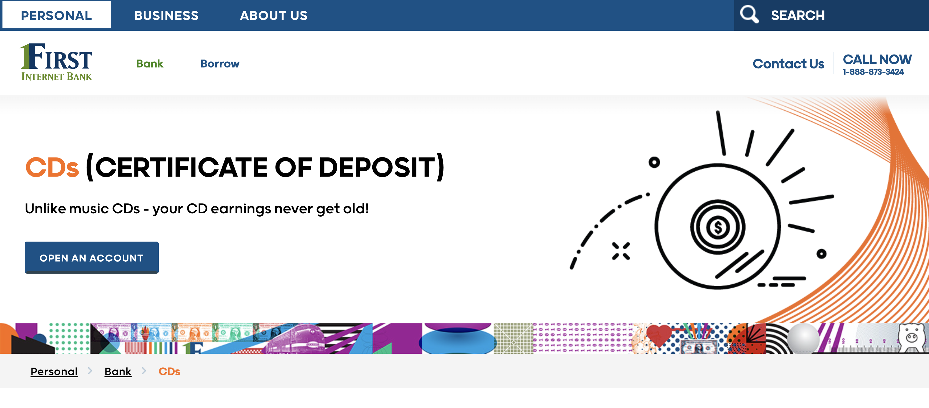first internet bank homepage
