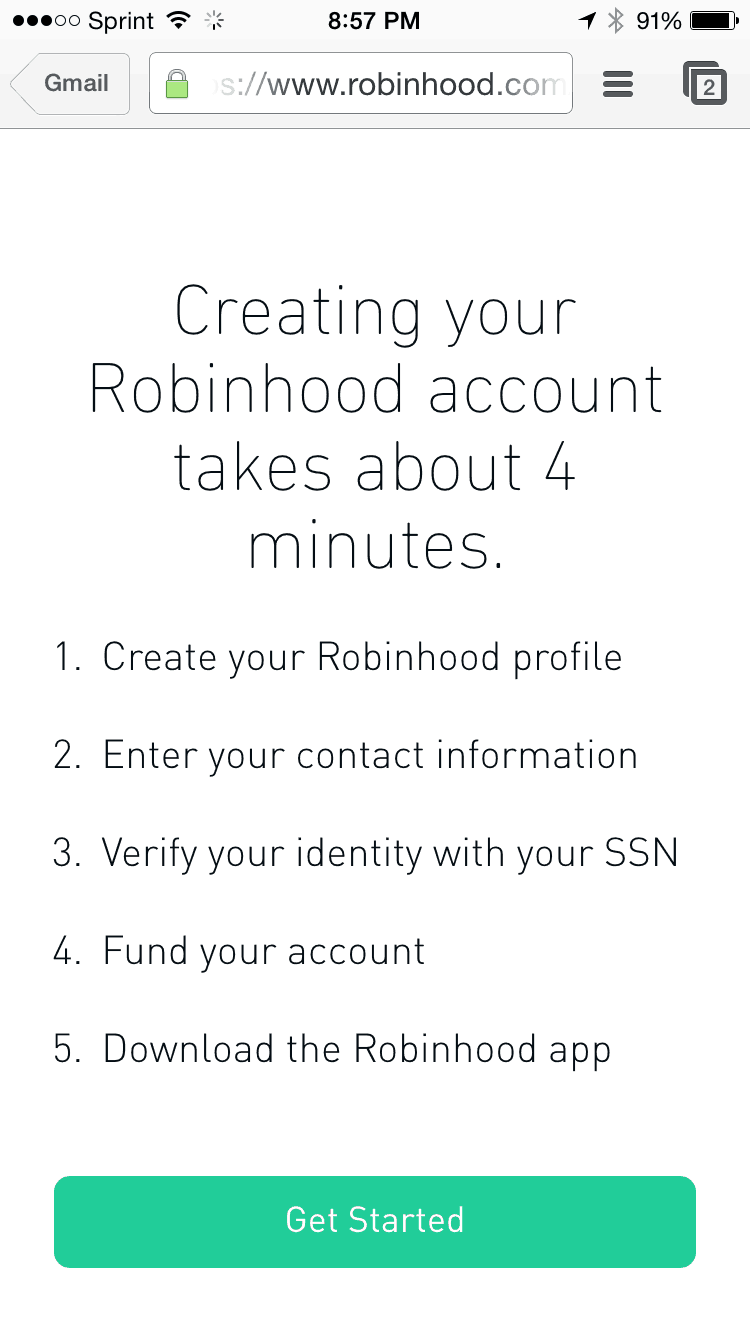 Robinhood Signup Robinhood Review: Signup