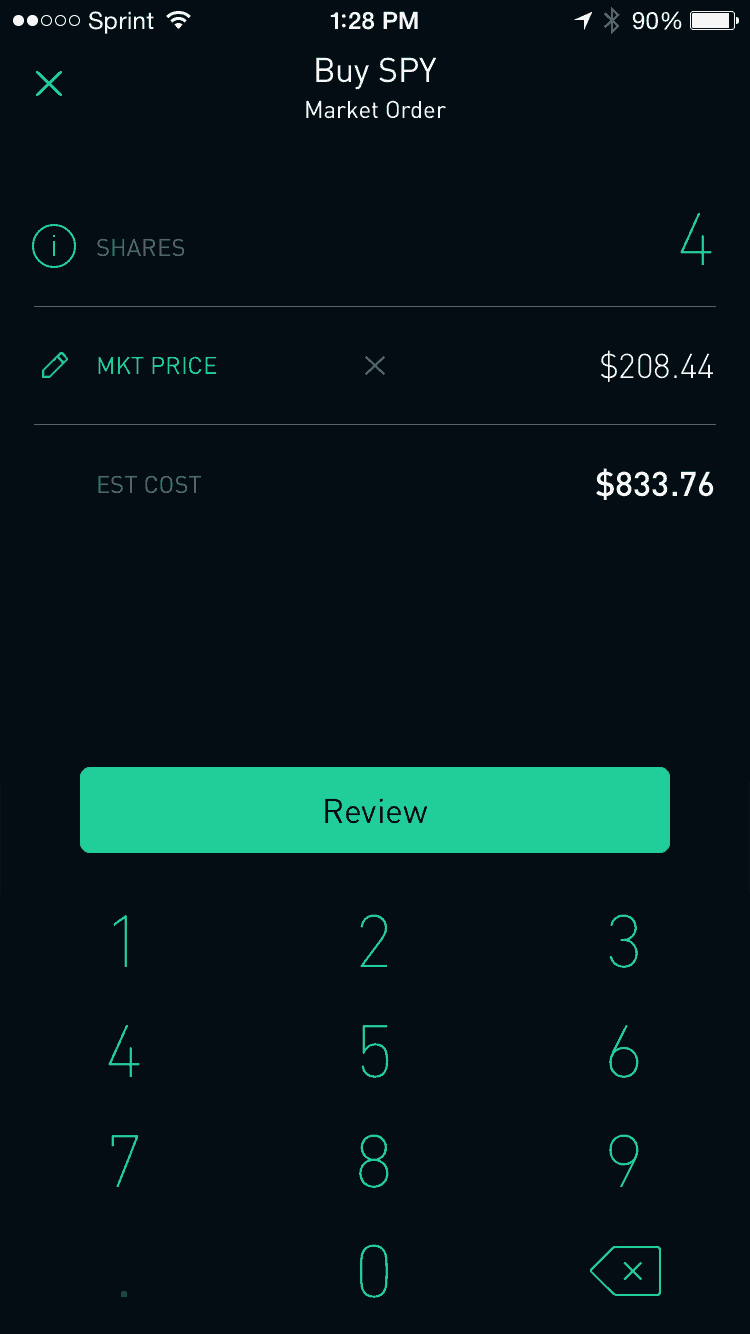 Robinhood Buy Screen Robinhood Buy Screen