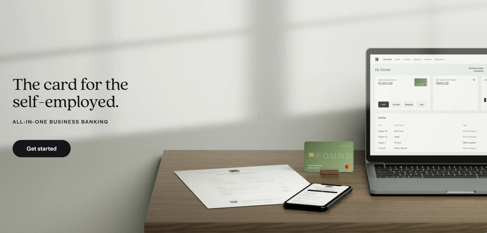 Screenshot 2023-03-30 at 9.23.40 AM Found Business Bank Review" self-employed card