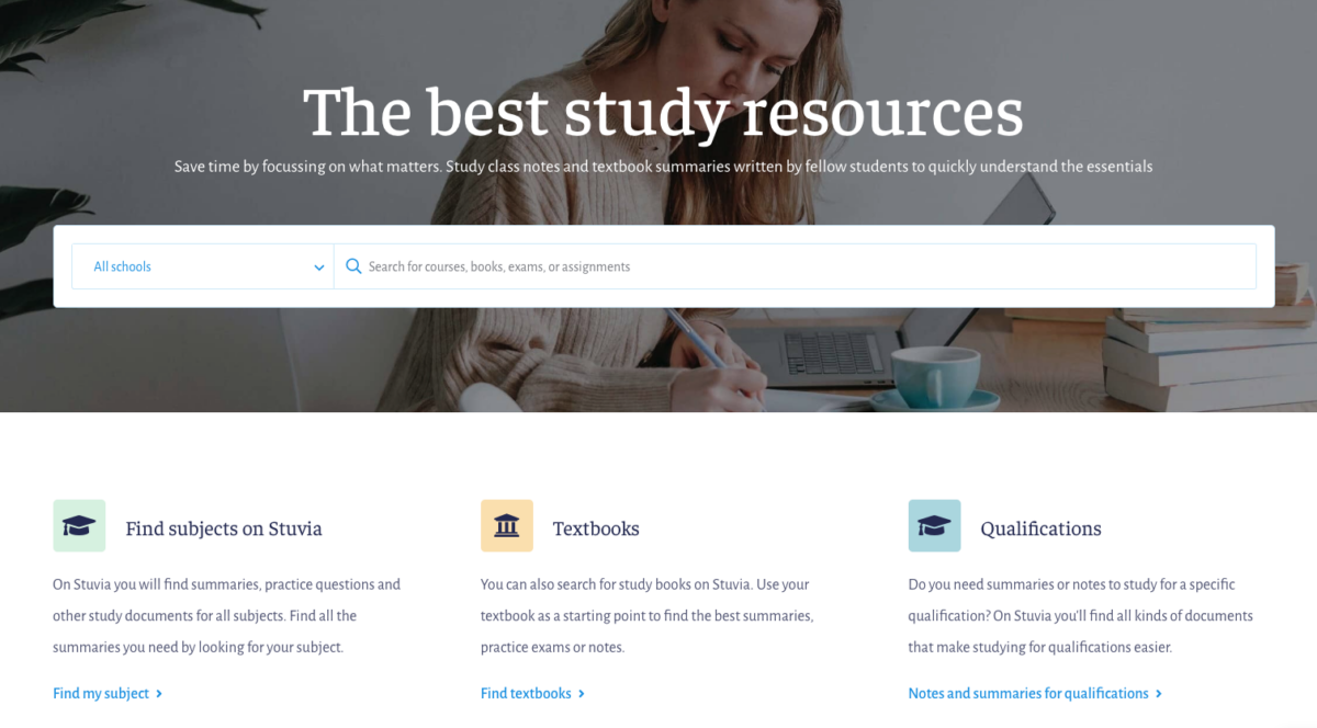 Stuvia homepage screenshot Stuvia review: find study resources